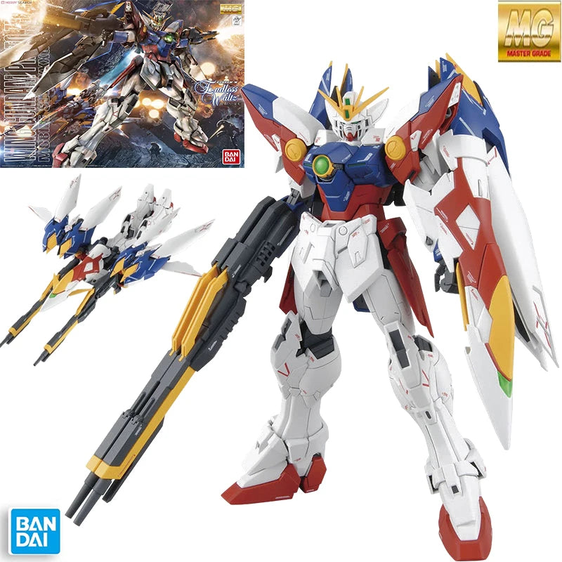 Original Bandai MG1/100 XXXG-00W0 Wing Proto Zero Gundam Gunpla Genuine Gundam Model Kit ActionFigures Assembly Model Toys Gifts