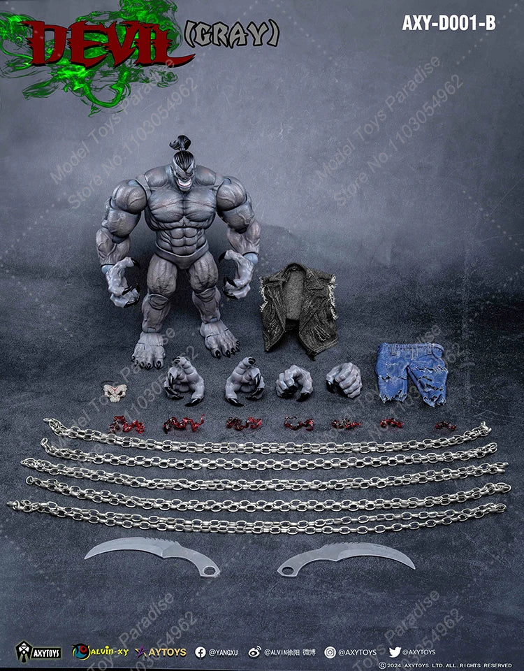 In Stock AXYTOYS AXY-D001-A 1/12 Men Soldier Devil Red Grey Orcs Demon Full Set 6inch Action Figure Collectible Toys Gifts