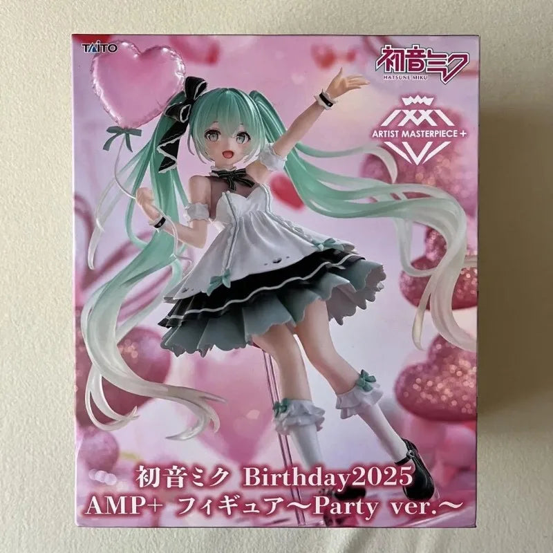 Taito Original Genuine Vocaloid Singer Artist MasterPiece Hatsune Miku Birthday 2025 AMP+ Party Ver. 21cm Model Toy Figures Gift