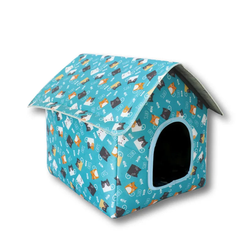 Водоустойчива сгъваема и подвижна къщичка за домашни любимци, идеална за котки и кучета на открито, къщичка за котки, домашни любимци за котки