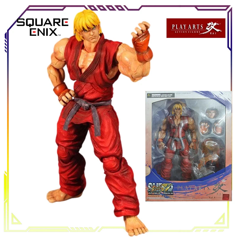 SquareEnix Play Arts Kai Street Fighter Series Action Figures - Akuma Chun-Li Cammy Ryu - Articulated Collectible Anime Figures