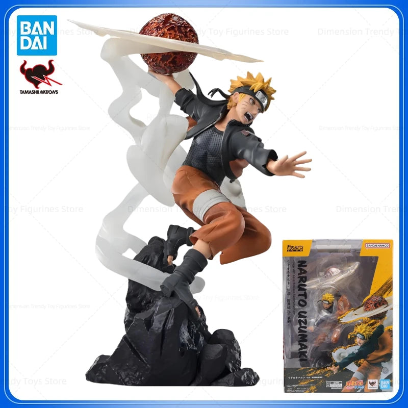 In Stock Bandai Genuine Figuarts ZERO Anime Naruto Sage Art Lava Release Rasenshuriken Uzumakl Action Figure  Model Toys Gift