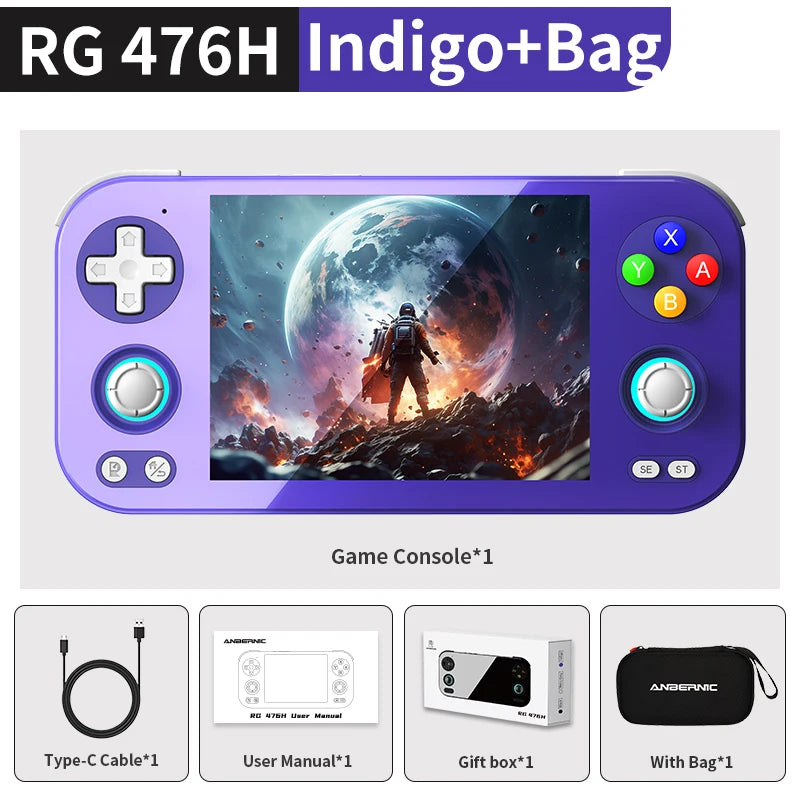 ANBERNIC RG 476H Handheld Game Console 4.7" LTPS  In-Cell Borderless full Screen Android RG476H Video Games Player 1080p-DP Out