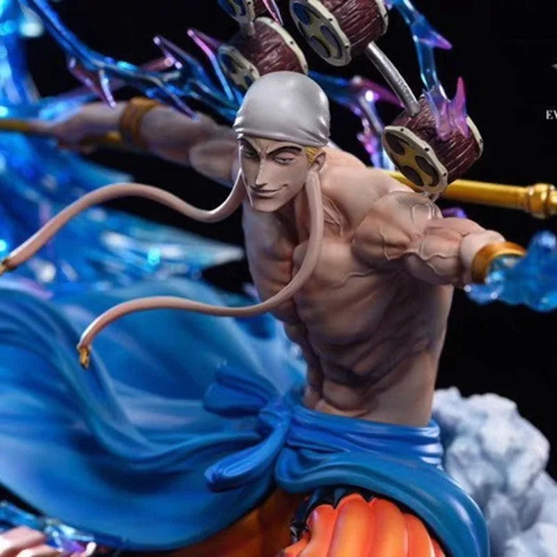 One Piece Glowing Thunder God Enel Figure Anime Collectible PVC Statue Decorative Figurine Model Gift For Anime Fans Home Decor