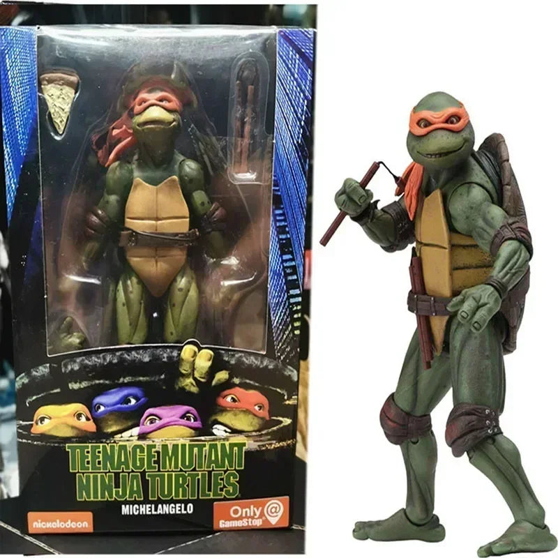 Neca 4pcs TMNT Teenage Mutant Ninja Turtles Movable Action Figure Movie Edition Anime Collectible Model Toy Doll Gifts