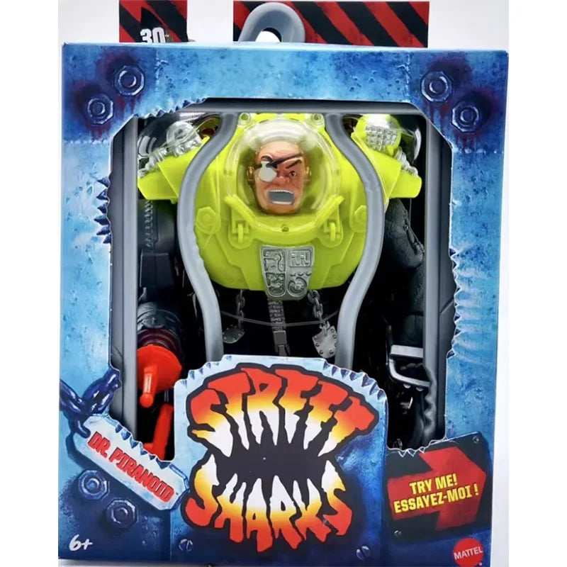 Spot Sale100% en Stock, Figura Original de Anime de Mattel Street Sharks, Dr. Piranoid, Streex, Big Slammu, 30.º Aniversarioin S