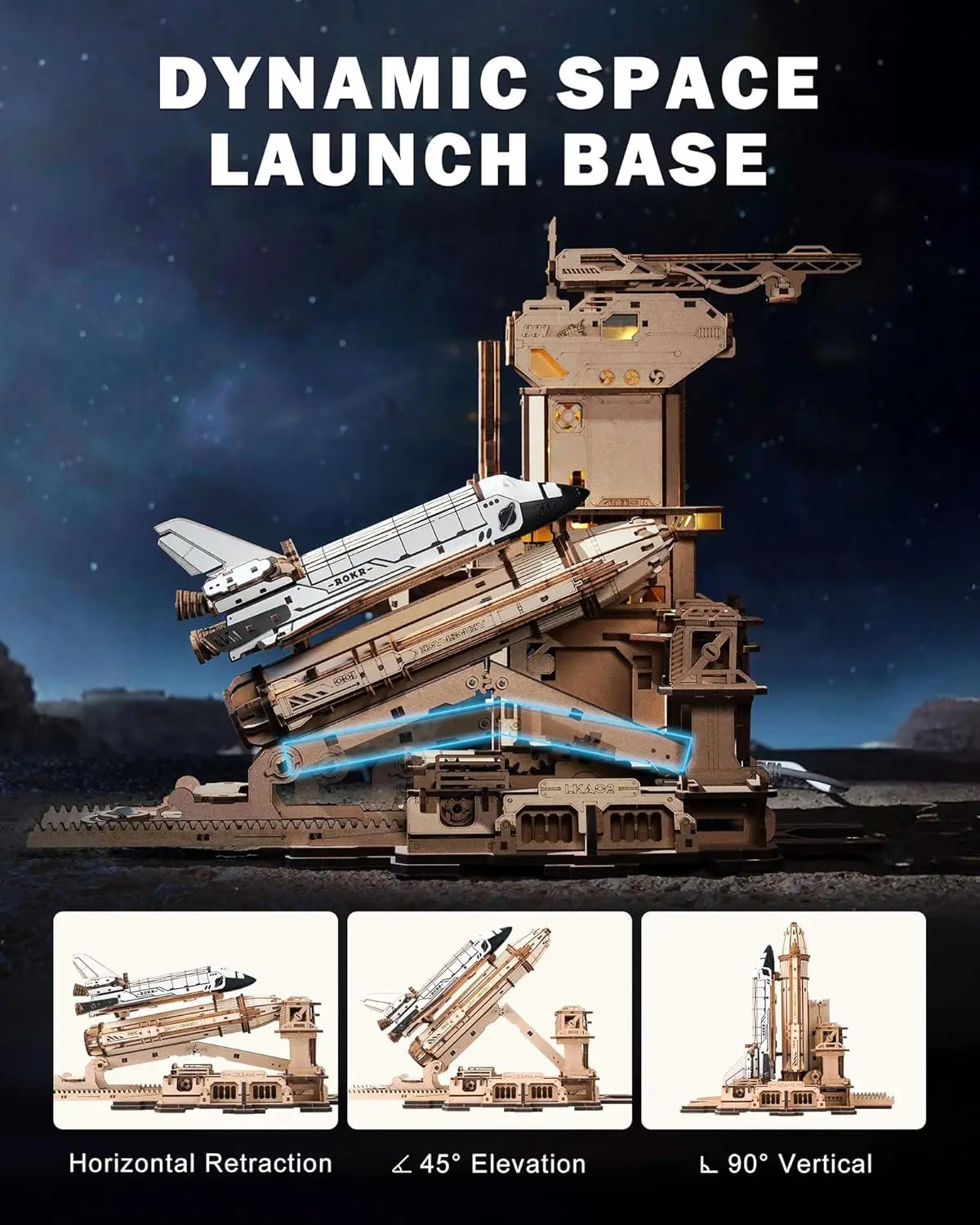 Robotime Rokr 3D Wooden Puzzle Space Shuttle Model Kits For Adults To Build STEM Toy Gift LKA02