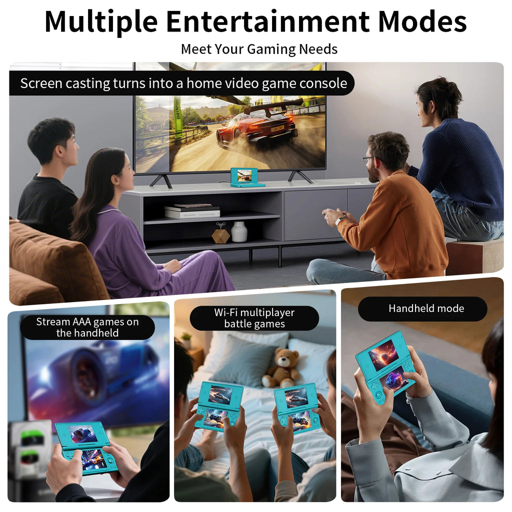 ANBERNIC RG DS Handheld Game Console RK3568 64-bit 4" IPS Multi-touch Screen Android 4000mAh Dual-screen Flip Video Games Player