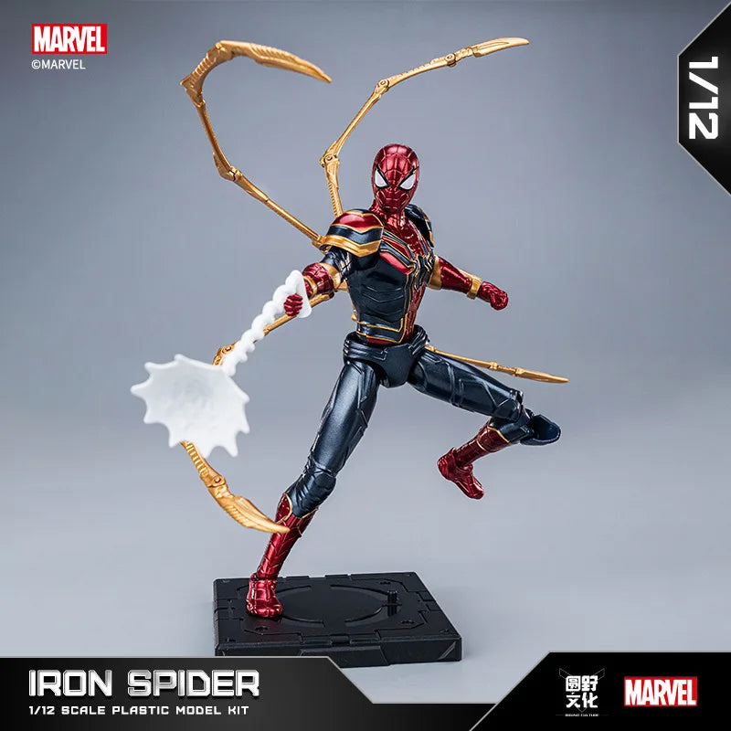 Anime Figure Marvel Hero Iron Man 1/12 Model Assembly Kit Disney Figure Building Blocks Joint Movable Toy Kids Puzzles Gift