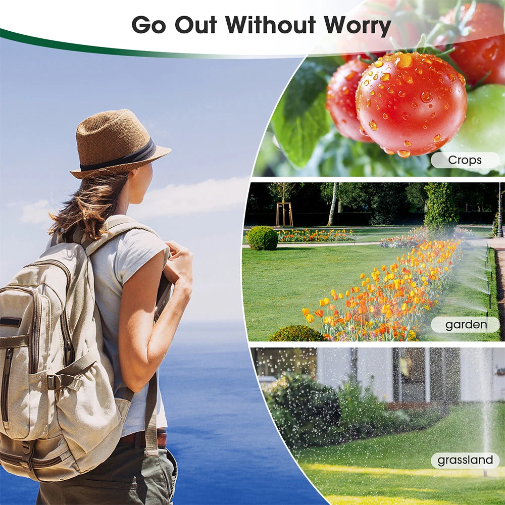 TNCE 1/2-Wege-Sprinkler-Timer, programmierbares Gartenbewässerungssystem, Bewässerungssteuerung für Rasenhof-Tropfsysteme, IPX5