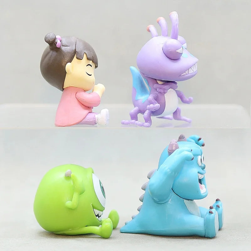 4Pcs University Monsters Inc Figures James P Sullivan Anime Action Figure Michael Wozosky Randall Boggs Q Version Model