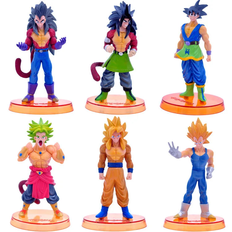 6Pcs/1Set WCF BANDAI Anime Dragon Ball Son Goku Burdock Series Figure Karifura Broli Set Model Toy Gift Collection Aciton Figure
