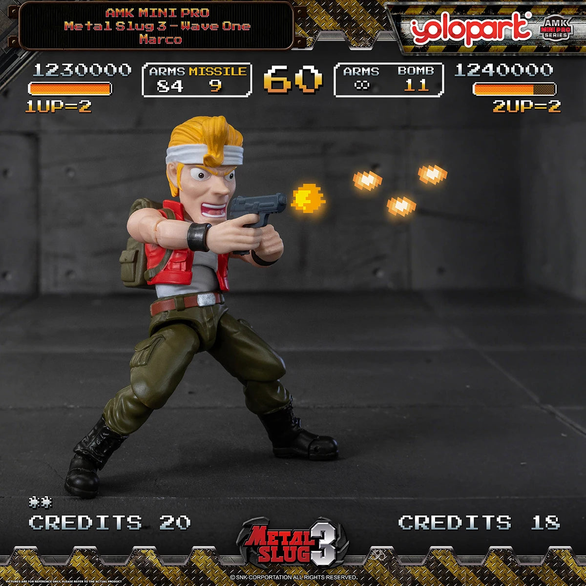 HIPLAY Yolopark AMK MINI Pro Classic Arcade Game Marco Rossi Eri Kasamoto Metal Slug 3 Wave 1 Assembly Model Kits