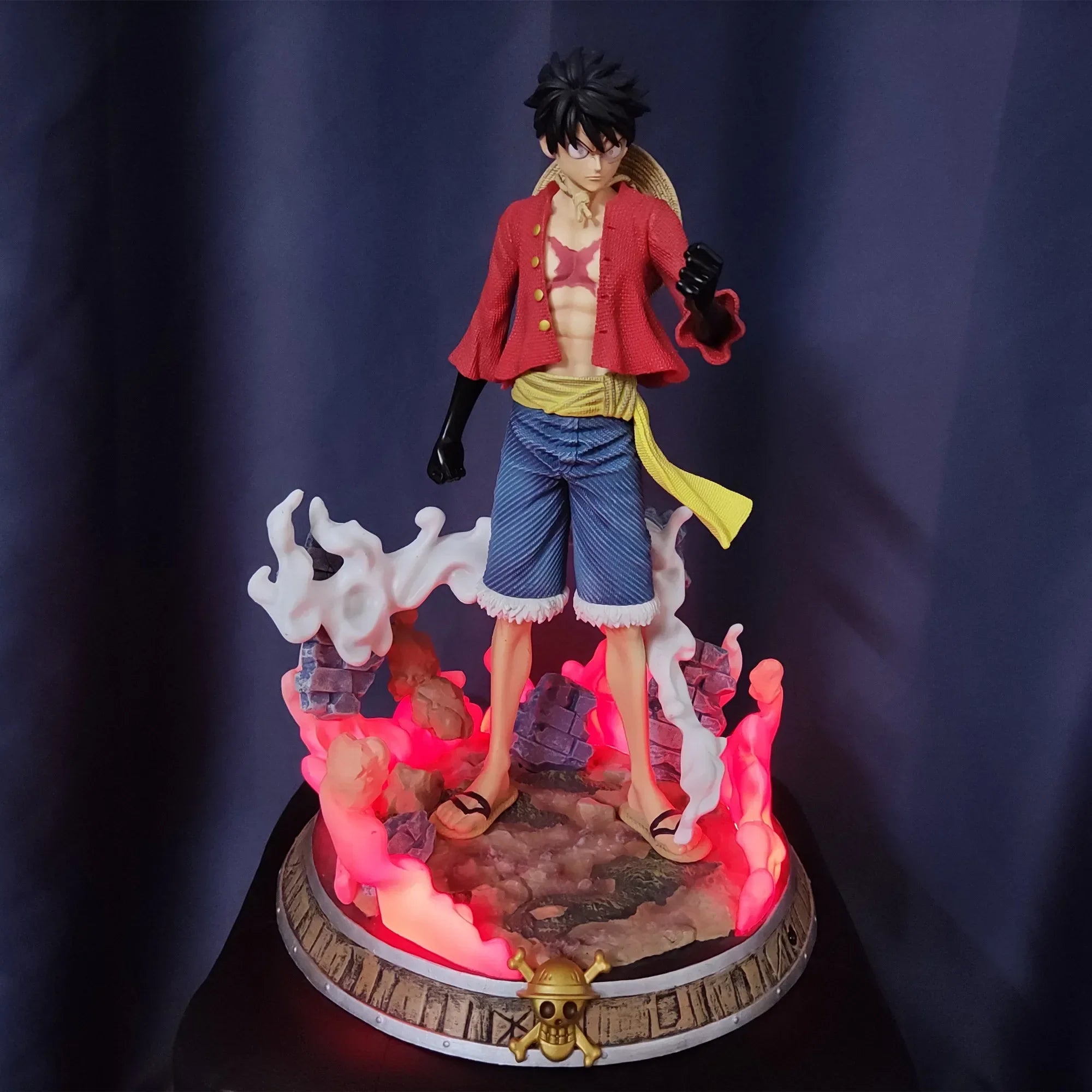 Large LED light One Piece ACE Luffy Zoro Sanji action figure PVC Collection model home decoration decor birthday christmas gift