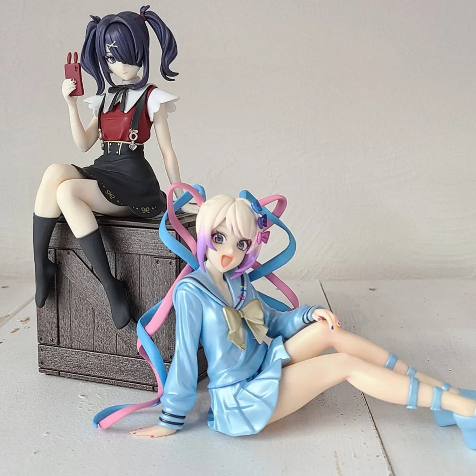 14CM Anime NEEDY GIRL OVERDOSE Noodle Stopper Figure KAnge Sitting Animation Model Toy Gift Collection Decoration Ornaments