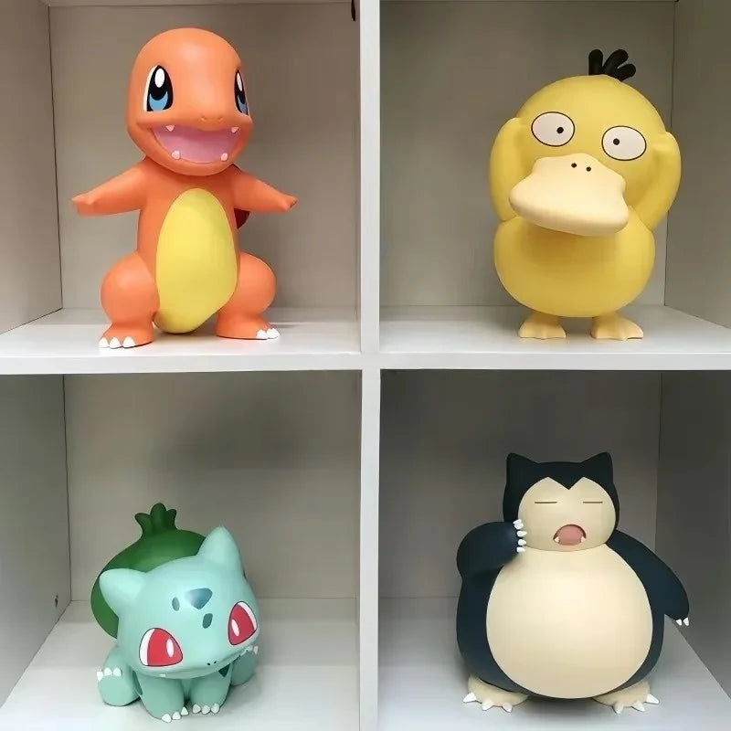 2025 New Hot Pokemon Pikachu Doll Model Large Figure Charmander Eevee Porkby Squirtle Ornament Figurine Younth Toy Collects Gift