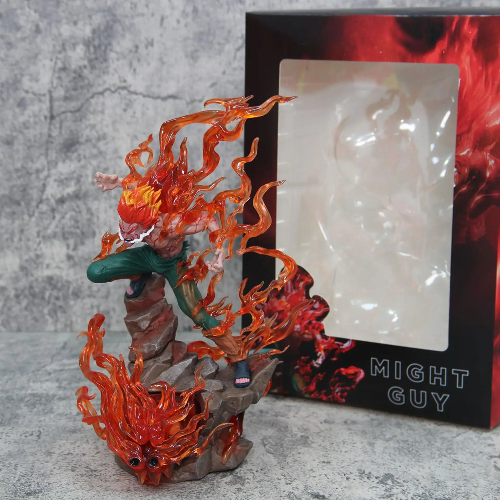 25cm Naruto Anime Figures Gk Ten Year Ninja Ye Kai Might Guy Luminous Model Doll Desktop Ornaments Collectable Boy Toy Xmas Gift