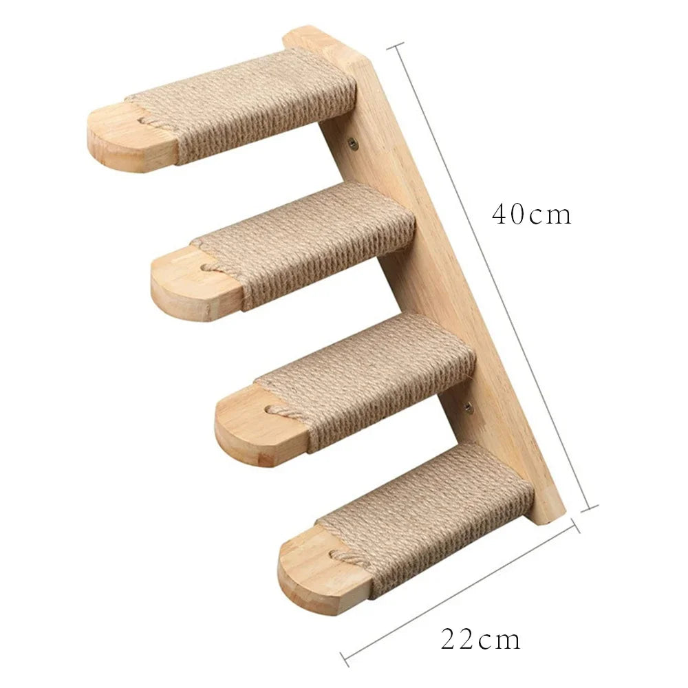 Cat Tree Tower Sisal Stairs Scratching Post Indoor Cats Gym Catwalk In Sky Accessories Toy Cat Climbing Shelves