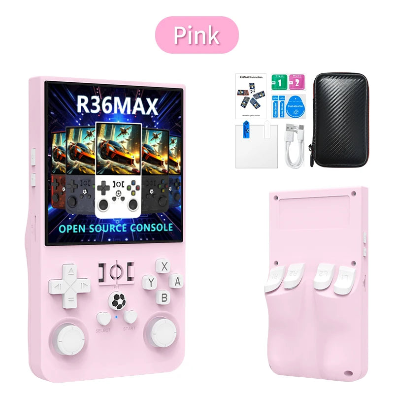 R36 Max Original Console Handheld Game Players 4inch IPS Screen Open Source Console Retro Pocket Video Player 64G/128G Fast Ship