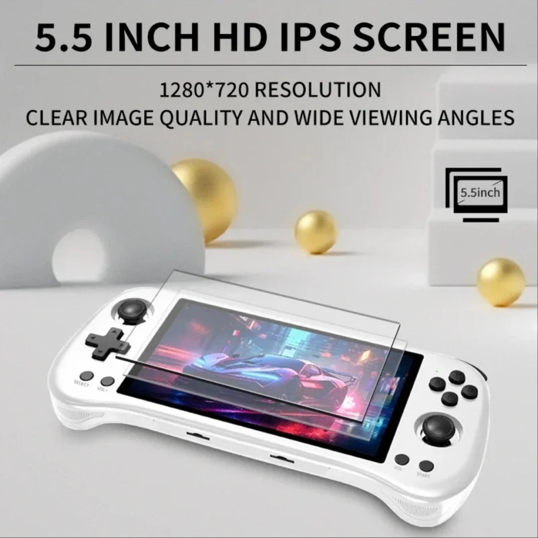 POWKIDDY X55 Retro Handheld Game Console 5.5 INCH 1280*720 IPS Screen RK3566 HD Linux Open-Source 90000 Games PSP Game Boy Gifts