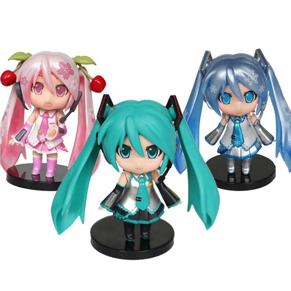 Anime Hatsune Miku Doll Model Cartoon Cute Kawaii Toys PVC Model Action Figures Car Dashboard Decoration Holiday Gift