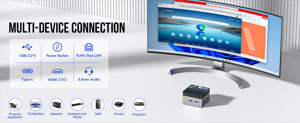 GMKtec G5 n97 mini pc Intel 12th N97 Windows 11 Pro Desktop DDR5 4800MT/s M.2 2242 SATA WiFi5 BT4.2 Protable diy gaming computer