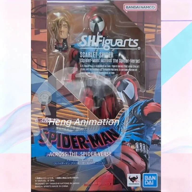 In Stock BANDAI Original Box S.H.Figuarts ACROSS THE SPIDER VERSE SCARLET SPIDER MAN SHF Action Figure Model Toy