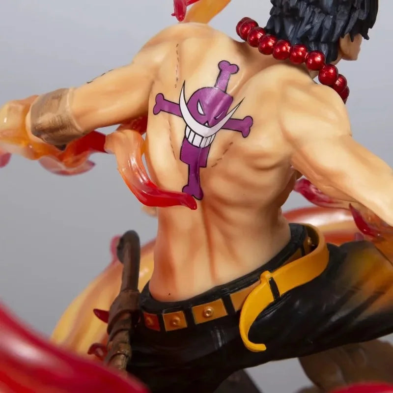 Anime One Piece Portgas D Ace Fire Fist GK Figure Marineford Battle Collectible Statue Resin Model Desktop Decor Gift