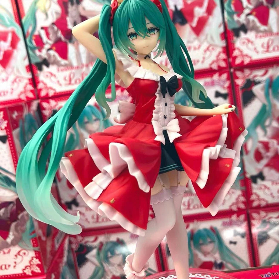 Hatsune Miku Lolita Figure Fashion Anime Miku Collection Action Figurine Kawaii Cute Model Desktop Ornaments Toy