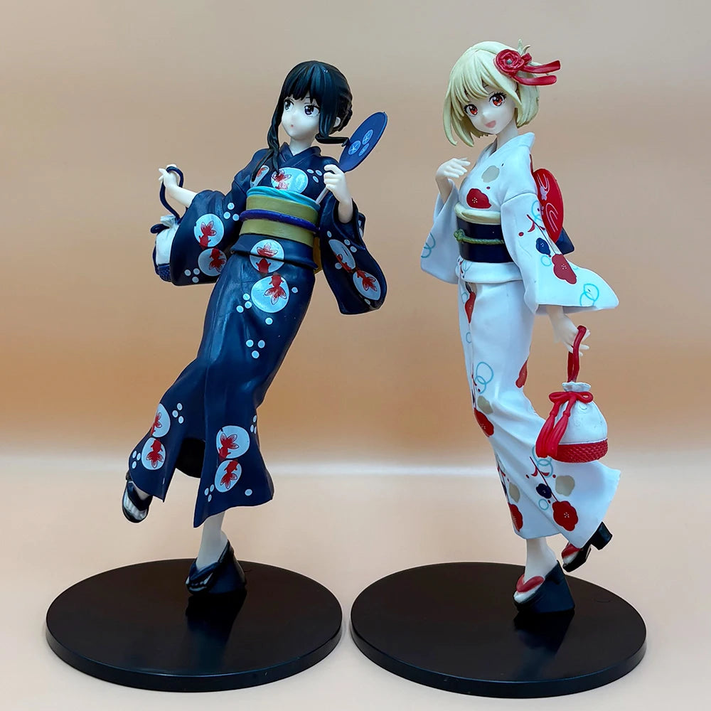 New Lycoris Recoil Nishikigi Chisato Inoue Takina Wafuku Travel Ver. PVC Anime Action Figures Kimono Model Collection Toys