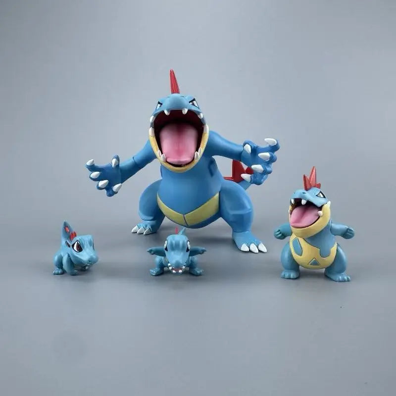 New Pokemon Cartoon Anime Action Figure Totodile Croconaw Feraligatr Desktop Statue Model Toy Gift Collectible Handmade Art