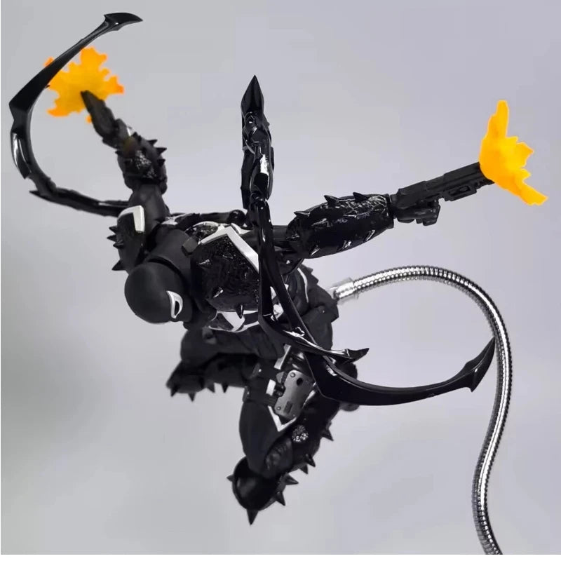 Kaiyodo Revoltech Amazing Yamaguchi Agent Venom Fully Articulated Action Figure Marvel Collectible Model In Stock Figure Ornamen