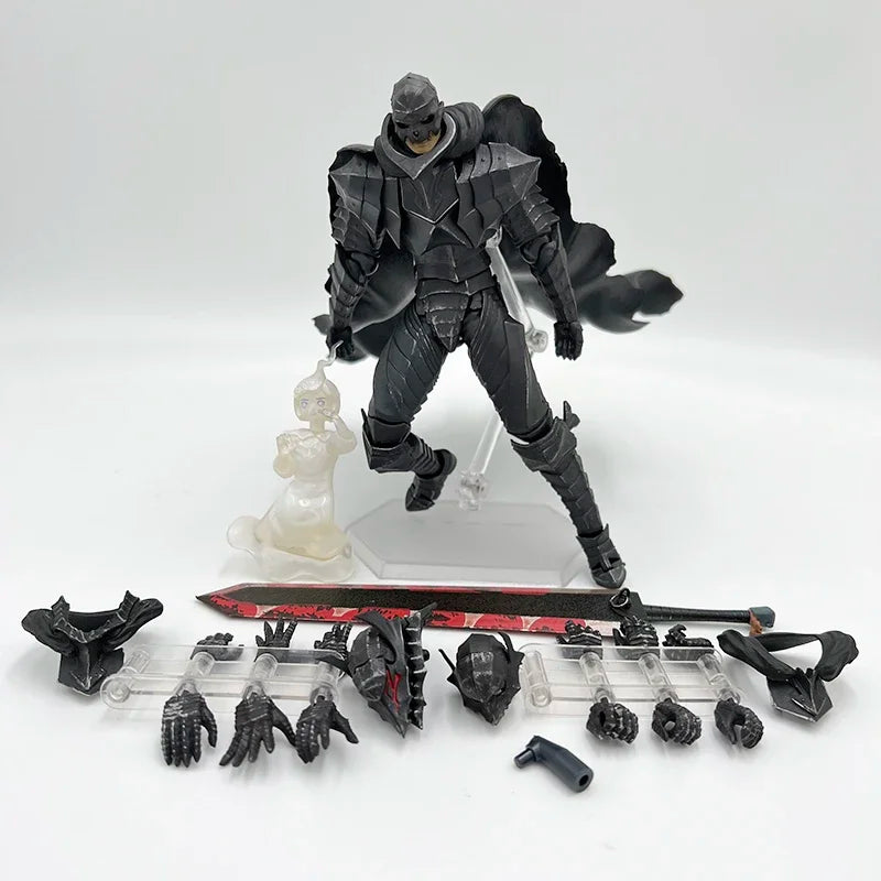 25cm Berserk Guts L Anime Figure Guts Berserker Armor Action Figure Berserk Black Swordsman Figurine Collectible Model Doll Toys