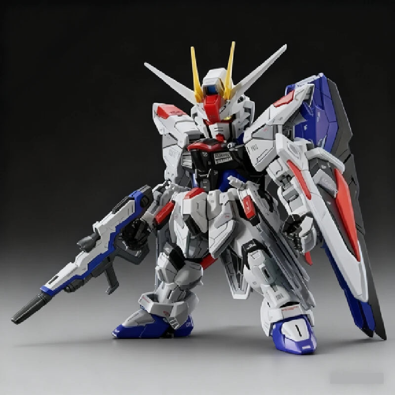 Mgsd Zgmf-X10a Q-Version Assembly Model Kit  Action Figures Plastic Toy Model Exquisite Desktop Decorations Collectiond Boy Gift