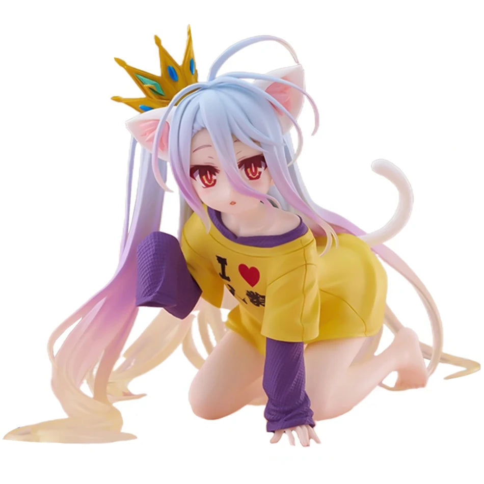 Anime-Figuren TAiTO NO GAME NO LIFE Shiro PVC Desktop Niedliche Ornamente Sammlung Modelle Spielzeug Desktop Niedliche Weihnachtsgeschenke Auf Lager