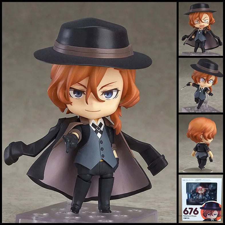 Nendoroid Bungo Stray Dogs Action Figure PVC Q Version Edogawa Ranpo 2348 Chuya Nakahara 676 Dazai Osamu 657 Model Toys For Kid
