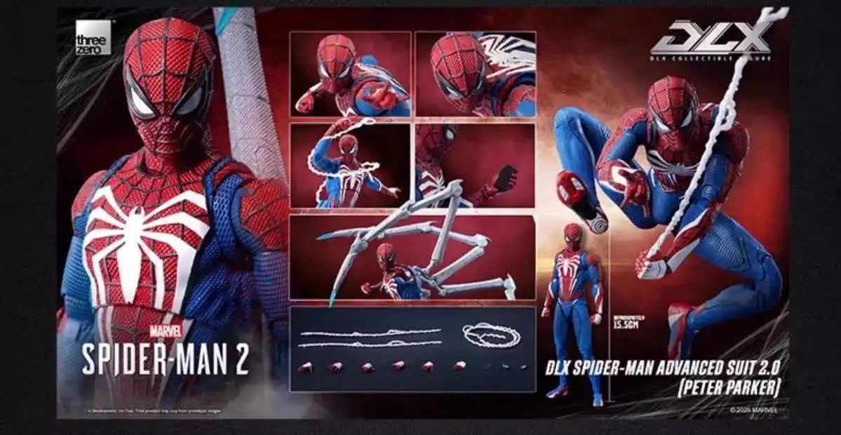 Threezero DLX Spider-Man High Suit 2.0 1/12 Scale Action Figure Toy Collection Gift Spider Man Anime Figure