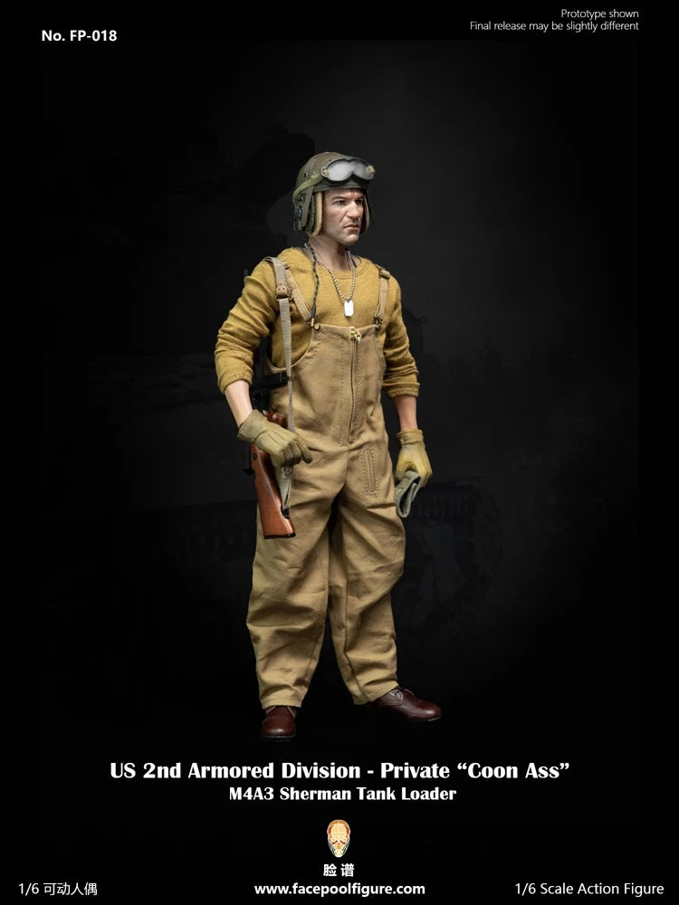 In Stock Facepoolfigure FP018 1/6 Scale Male Soldier Second Armored Division Sherman Tank Loader Full Set 12in Action Figure Toy