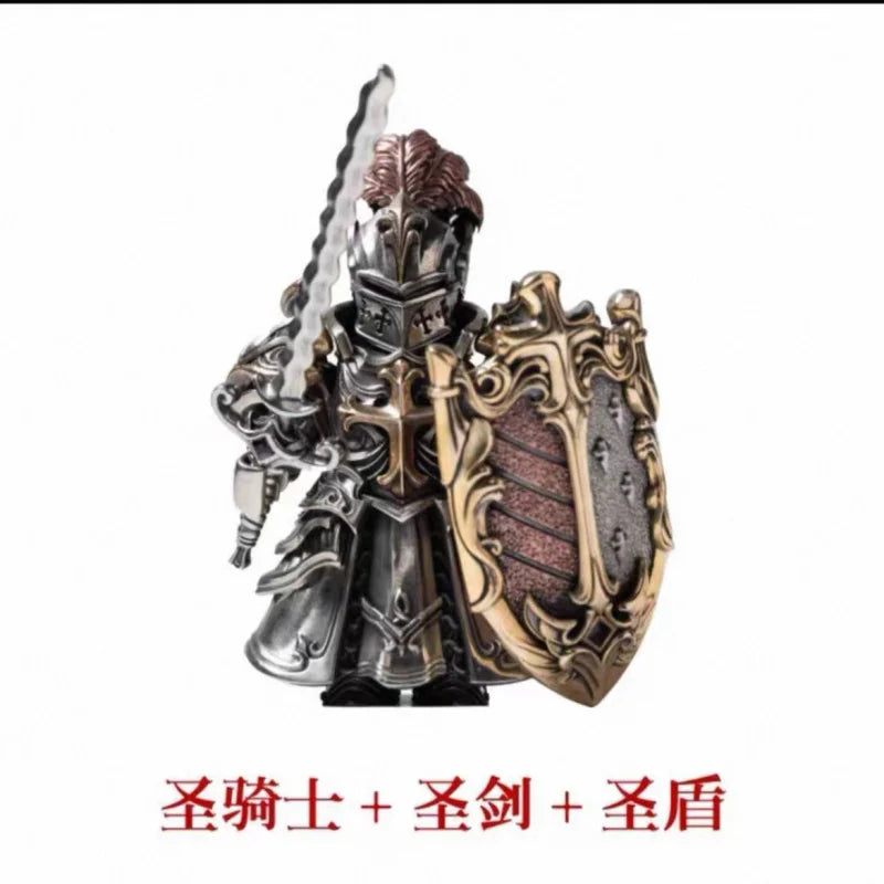 Europäische Kreuzzüge Orden der Ritter Moc Tempelritter Zarte Metall Magnetische Ziegel Spielzeug Kupfer Material Figur Spielzeug Geschenke