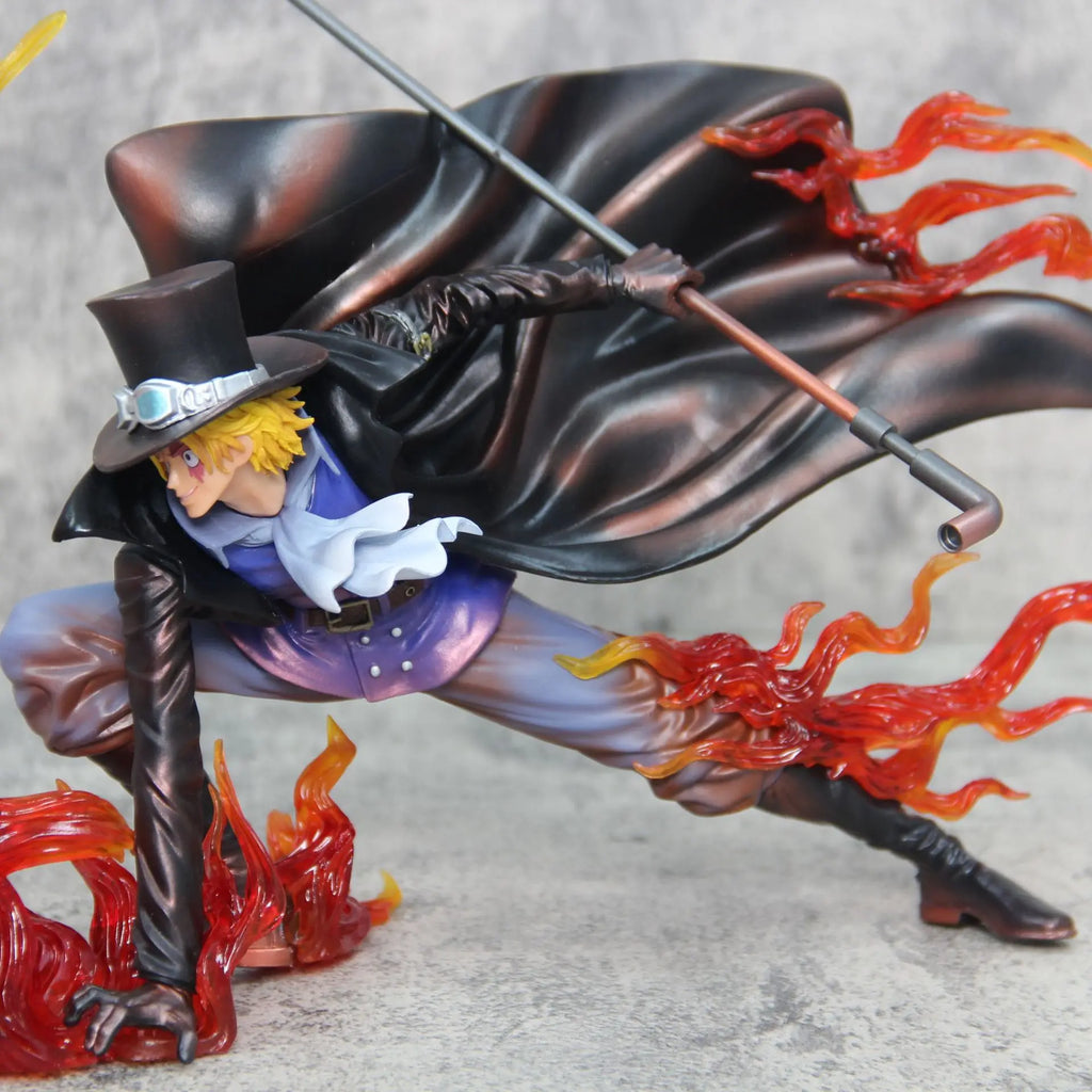 22cm Anime One Piece Sabo Figure IU Fire Fist Sabo Figures Revolutionary Army Figure Model Pvc Statue Doll Statue Toys Gift