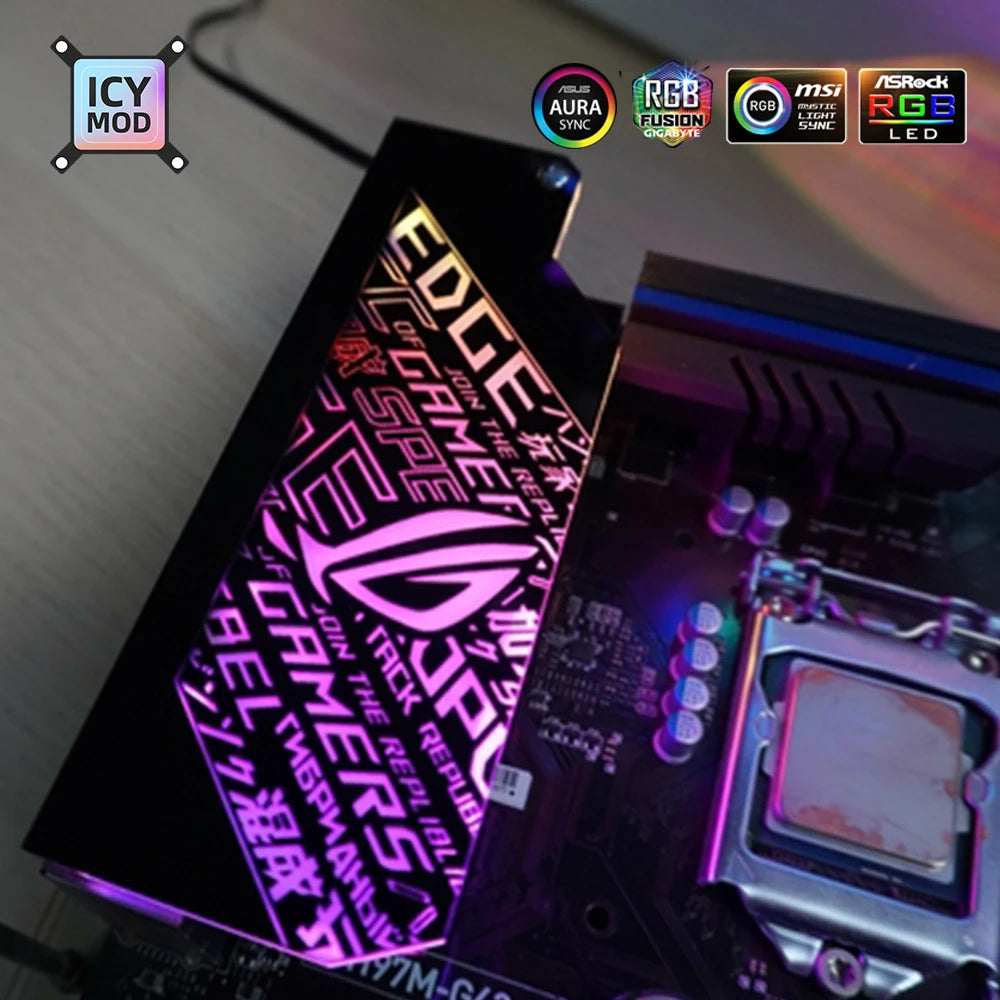 DIY Motherboard IO Decoration Cover RGB Lighting Panel Chassis MOD ARGB MOBO I/O Customize Mainboard Cover AURA SYNC PC Case