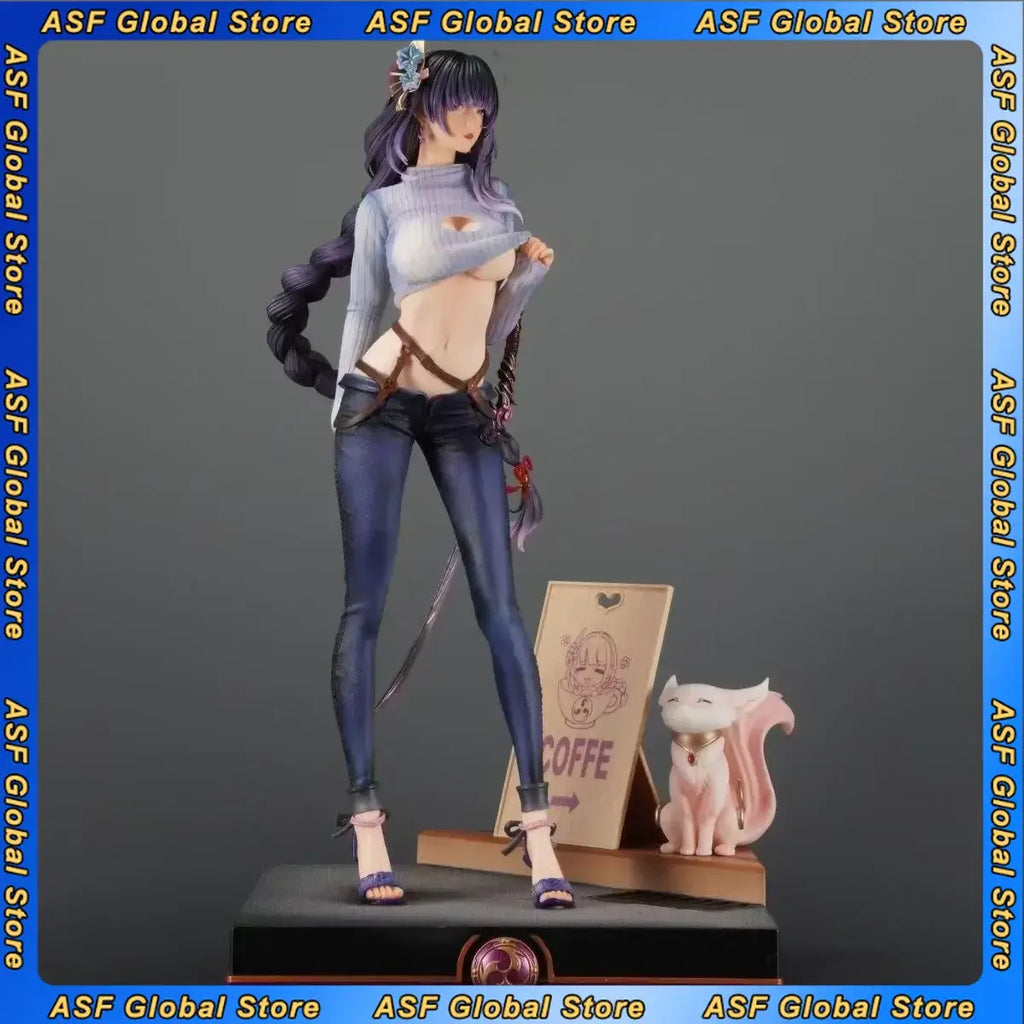 51cm New Genshin Impact Anime Figure Raiden Shogun Peripherals Model Beautiful Girl Statue Desktop Ornaments Birthday Gifts Toys