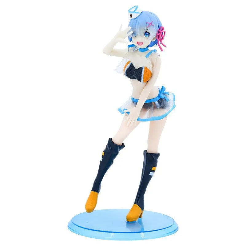 Anime-Figur RE: Zero – Start des Lebens in einer anderen Welt, Rem Raise A Placard-Figur, Rennuniform-Figur, Spielzeug-Geschenksammlung, Aktion
