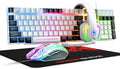 MANBASNAKE T11 Kabelgebundene Gaming-Tastatur und Maus-Headset-Kombination, Kabelgebundene Tastatur mit Regenbogen-LED-Hintergrundbeleuchtung