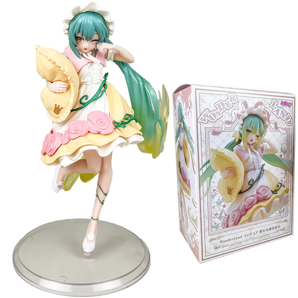18cm Anime Hatsune Miku X Cinnamoroll Figure panda series Cute Statue  PVC Model Doll Toy children Birthday Christmas Gift