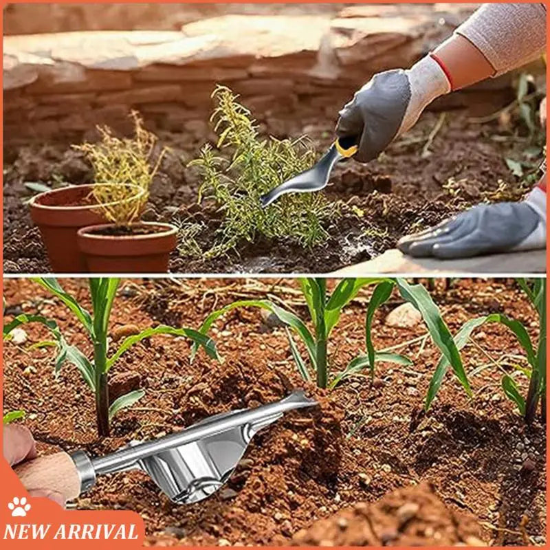 Set mit 2 Handwerkzeugen zum Unkrautstechen, zum Entfernen von Unkrautwurzeln im Garten, Hof, Rasen und auf dem Bauernhof, einfach zu verwenden