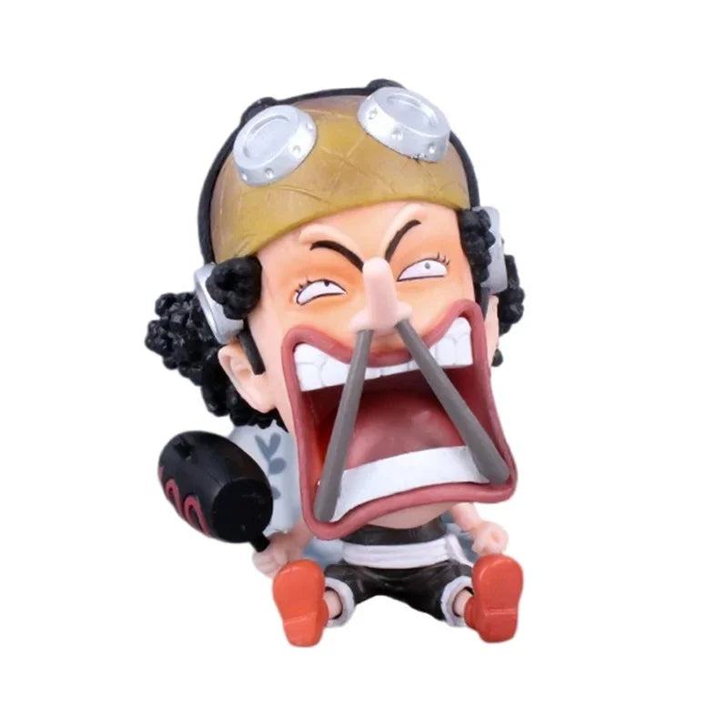 Hot 8-10cm One Piece Anime Figure Confident Smiley Luffy Roronoa Zoro Q-Version Action Figurine PVC Model Kids Toy For Christmas