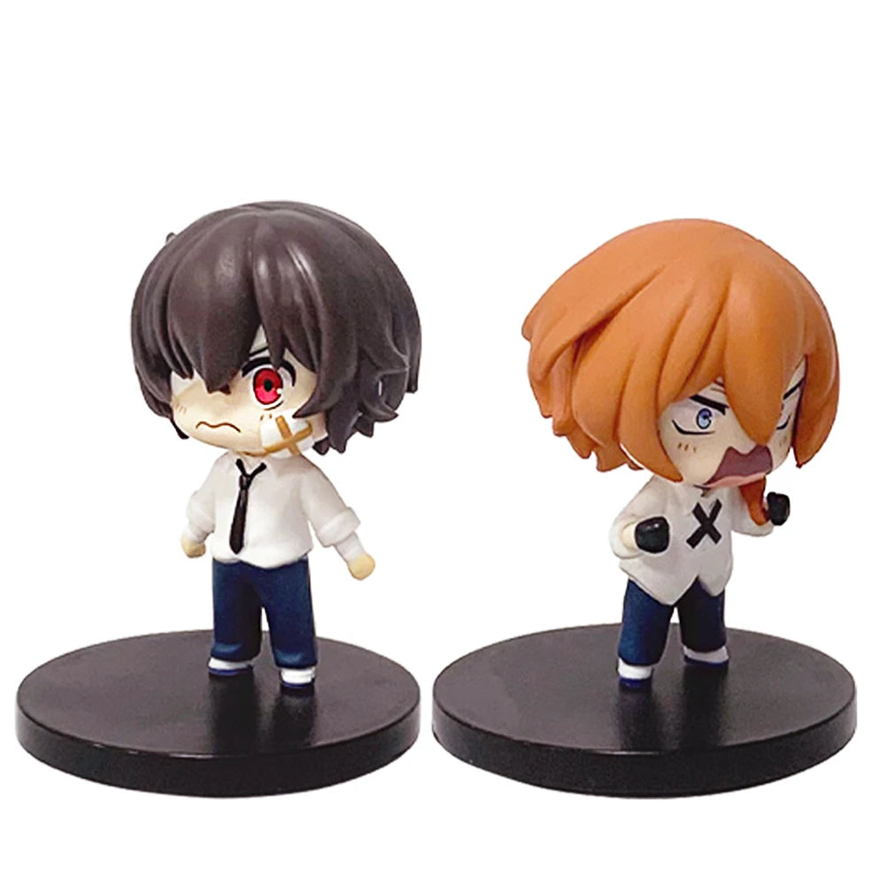 BSD Anime Figure Dazai Osamu Nakahara Chuuya Action figure Dazai cute Q edition figure PVC Model doll Room Decor Collection Gift
