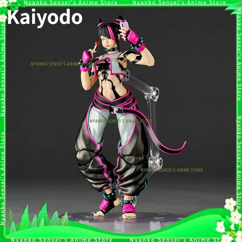In Stock Kaiyodo Juri Han Revoltech Amazing Yamaguchi Street Fighter 6 Action Figure Anime Model Trendy Toys Desktop Collectible