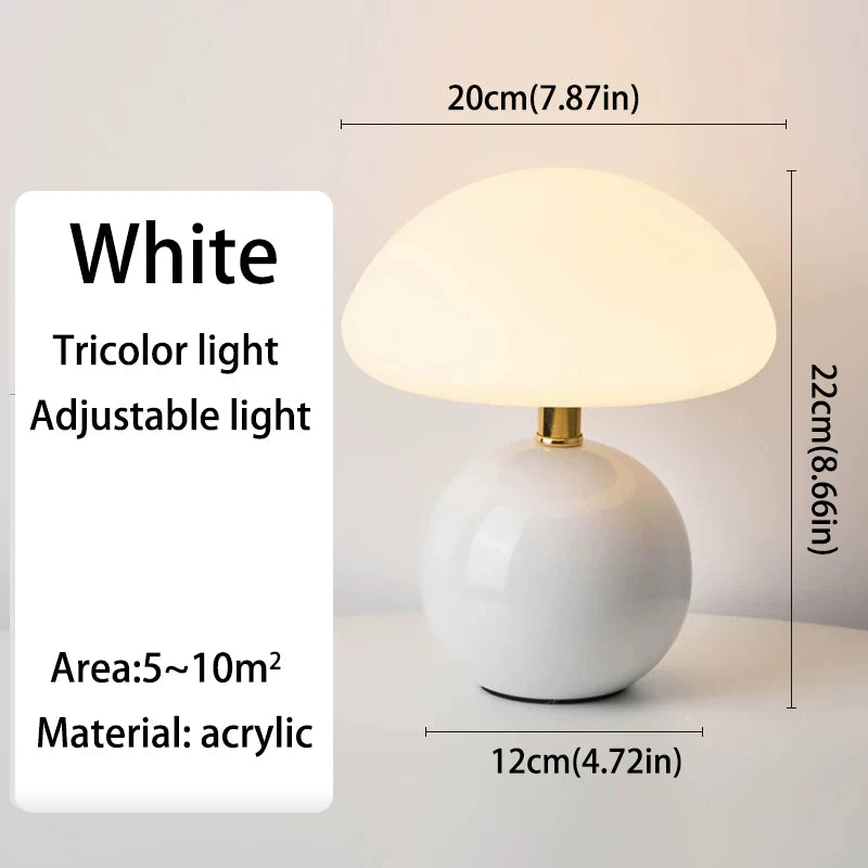 Mushroom pink/yellow/red/white/green USB socket table lamp Lighting decorative for bedside bedroom lamp,Night light,Desk light